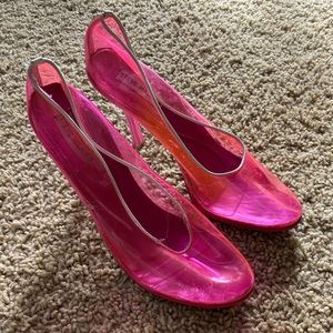 Steve Madden Neon Pink transparent shoes size 10